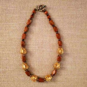 Goldstone and gold plated necklace